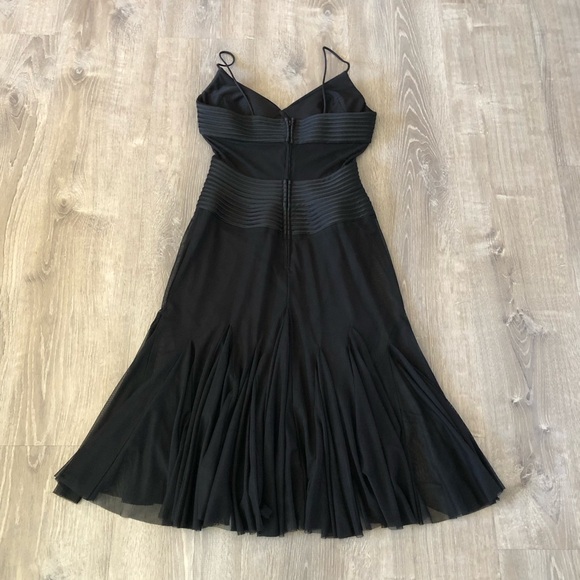 Cache 2000s Black Mesh Midi Long Elegant Dress in Black US 8 Y2K - Picture 9 of 13